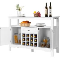 costway despensa para cocina moderna con 2 armarios y cajon para cocina comedor salon 117 x 405 x 825 cm blanco