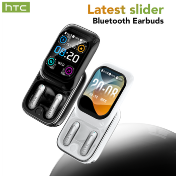 Audífonos Inalámbricos HTC NE48 TWS con Traducción por IA, Pantalla Táctil HD 2K, Bluetooth 6.0, IPX5, Cancelación de Ruido ENC, Auriculares Deportivos