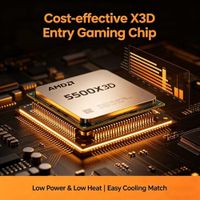 procesador amd ryzen 5 5500x3d zen 3 arquitectura de 6 nucleos y 12 subprocesos cache l3 de 96 mb socket am4 compatible con chipsets x570 x470 x370 b550 b450 b350 a520