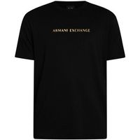 armani exchange camiseta camiseta con el logo del centro para hombre