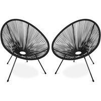 pack silla acapulco x2 - patas negras - nueva edicion negro