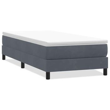 Cama Box Spring Sin Colchón Terciopelo Gris Oscuro 90x210 Cm Vidaxl