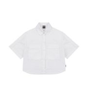 colmar para mujer 8429-4za camisa crop blanco m casual algodon manga corta