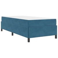estructura de cama azul oscuro y blanco 80 x 200 cm terciopelo