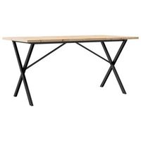 mesa de comedor marco x madera maciza pino acero 160x80x755 cm vidaxl