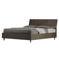 cama renoma de madera con cabecero inclinado-color marron oscuro-ropa de cama 140x200 cm-version con base