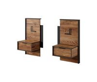 mesita de noche milton ns49 2d 49x40x102 marron