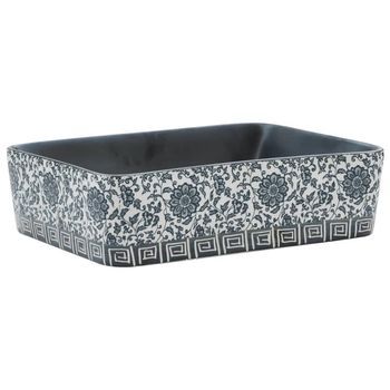 Lavabo De Encimera Rectangular Cerámica Negro Azul 46x35,5x13cm Vidaxl