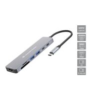 hub usb conceptronic donn28g gris 5 gbits 100w 4k ultra hd type-c2xusb-a3xusb-chdmilector sdmicrosd