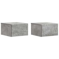 mesa lateral montada en la pared 2 pcs gris hormigon vidaxl
