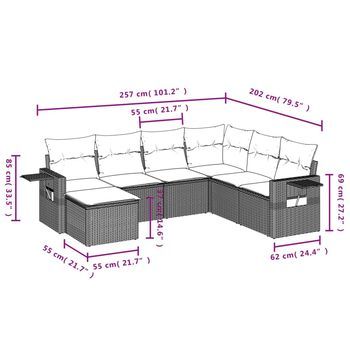 Conjunto De Comedor De Jardín Al Aire Libre (con Cojines, Juego De 7 Piezas)