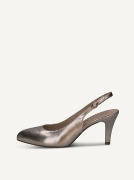 CAPRICE sling pumps, brown, made of Leather with Funnel heel, Size 36