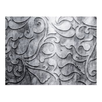 Papel Pintado 3d - Fondo De Plata Con Motivos Florales (350x270 Cm)