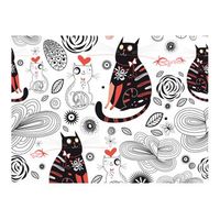 papel pintado 3d - gatos enamorados 350x270 cm