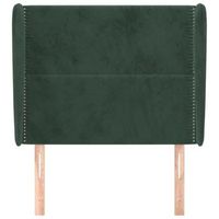 cabecero cama mueble de dormitorio con orejas de terciopelo 93 x 23 x 118128 cm verde oscuro m020004230