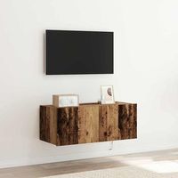 vidaxl mueble de tv montado en la pared 80 x 35 x 31 cm madera vieja
