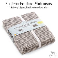 hipermanta colcha foulard multiusos algodon modelo zig-zag medida 180x260 cm