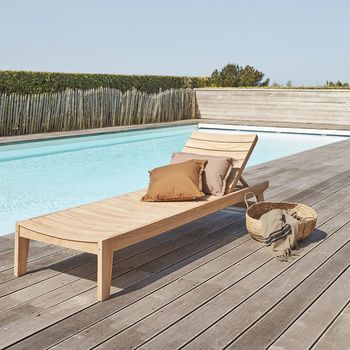 Tumbona De Madera De Teca Maciza