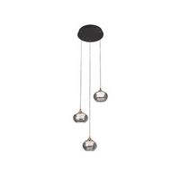 plafon led colgante pompeya de 3 luces con control remoto 21w 3cct 1890lm ip20 80-100x35x35cm color negro