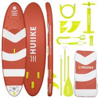 tabla paddle surf hinchable con accesorios huiike  sup con remo quillas inflador roja 10