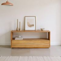 mueble de tv de teca maciza 90 cm