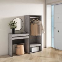 consola entrada efecto madera cemento 130x35x145cm
