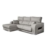 sofa chaiselongue diamante de tela antimanchas izquierda color gris 3 plazas 284x160x102cm