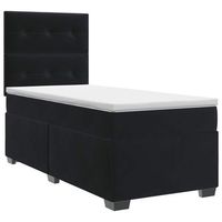 cama tapizada 190x90x1405 cm terciopelo - negro