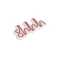 iluminacion led decorativa de plastico shhh rojo 34x17x2 cm