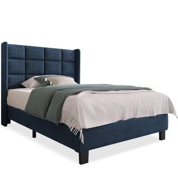 Cama Tapizada-cama Doble 90x200cm-cama Infantil-cama Juvenil-ropa De Cama-azul