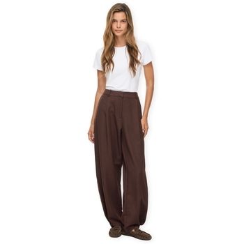 Vila Pantalones Leora HW Trousers - Coffee Bean para mujer