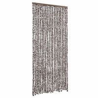 cortina mosquitera chenilla marron y blanco 90x220 cm vidaxl