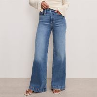 good american good waist palazzo light compression jeans - us 10uk 14