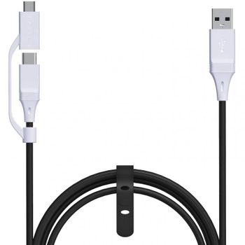 Raptor CC200 Cable USB 2.0 a USB-C/Micro USB 2.75m Blanco