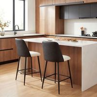 taburetes de bar de lino pu acero homcom 45x545x94 cm negro