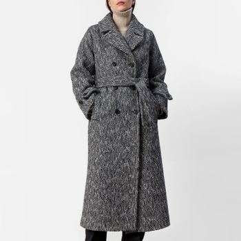 Leveté Room LR-Honey 1 Wool-Blend Twill Coat - M