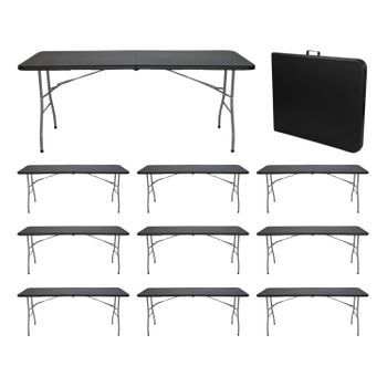 Megapack 10 Mesas Plegables Portátiles Resina 180cm Thinia Home