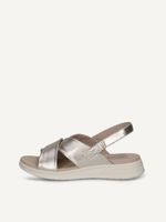 caprice sandal metallic made of leather without heel size 37