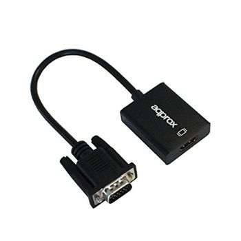 Approx APPC25 Adaptador VGA a HDMI con Audio Negro