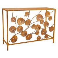 recibidor-consola de metal dorado 100x35x705