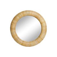 espejo ratan cristal 80x7x80 natural