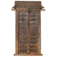puerta teca 120x46x190 pieza unica marron