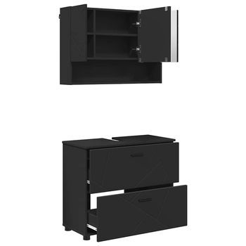 Juego De Muebles De Baño 2 Uds. Negro 76,5 X 35 X 64 Cm Vidaxl