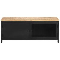 mesa de centro 50x90x37 cm mango sin tratar - negro