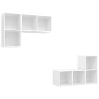 muebles de pared para tv 4 uds madera contrachapada blanco vidaxl