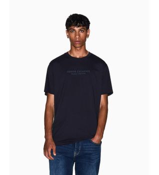 A|X Armani Exchange para hombre. XM001280AF10361UB101 Camiseta Regular con Logo marino (M), Casual, Algodón, Manga corta