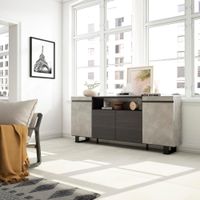 aparador efecto madera cemento 200x35x87cm con patas