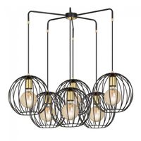 lampara colgante balora negro 6 luces