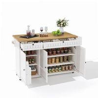 isla de cocina con encimera plegable carrito de cocina blanco con ruedas 2 cajones y armario mdf 137x70x895 cm blanco