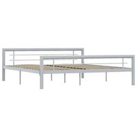 cama matrimonial  cama para adultos  estructura de cama de metal gris y blanco 180x200 cm